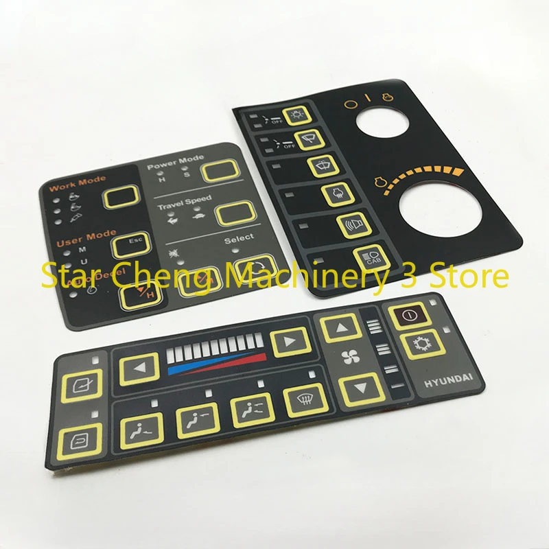 

for Hyundai 200/215/225/265/305/-7 High Quality Air Conditioning Control Panel Stickers/instruments Excavator Parts Trim New