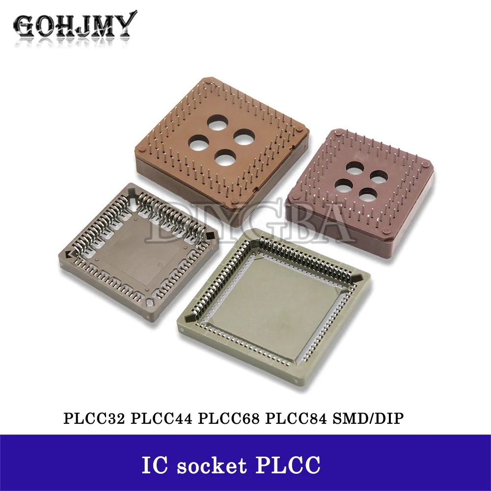 5PCS PLCC IC socket SMD DIP 32PIN 44PIN 68PIN 84PIN PLCC Socket adapter PLCC32 PLCC44 PLCC68 PLCC84 NEW