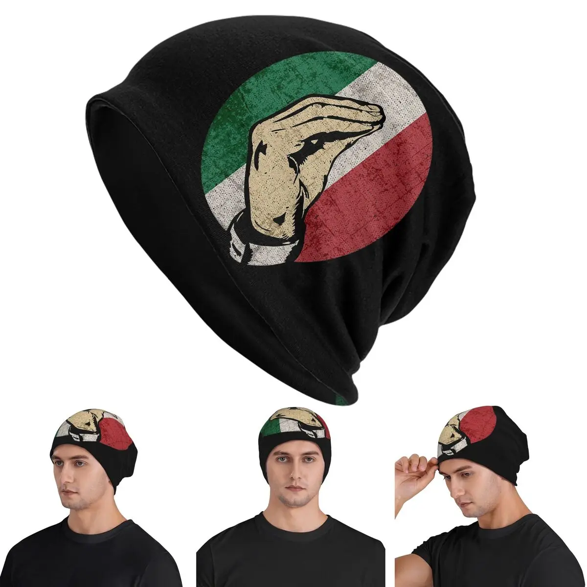 Italian Hand Gesture Sing Language Skullies Beanies Hats Warm Autumn Winter Outdoor Cap Knitted Bonnet Caps for Men Women Adult