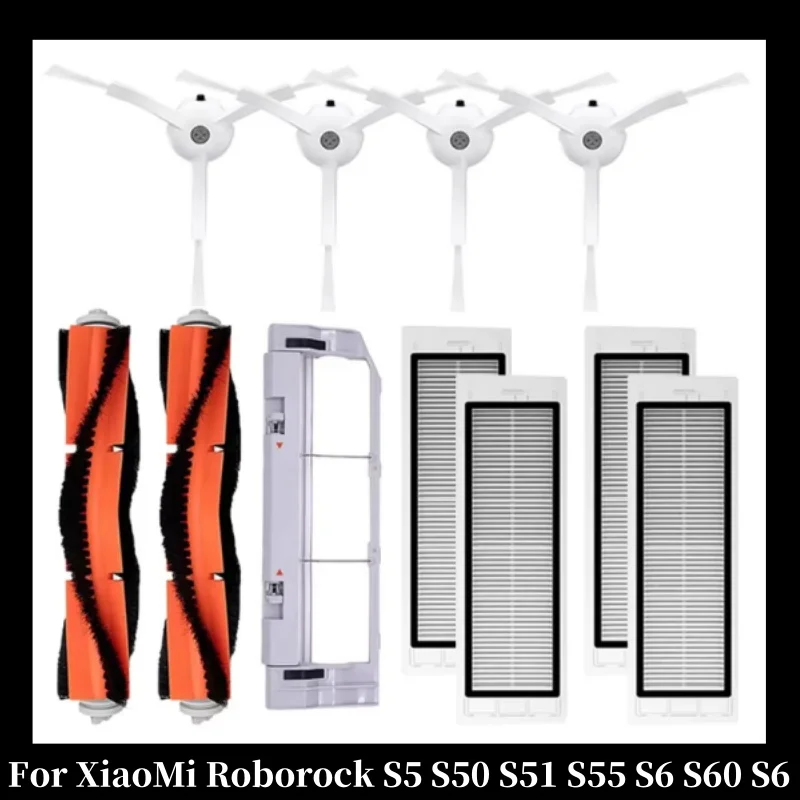 

For XiaoMi Roborock S5 S50 S51 S55 S6 S60 S6 Pure Vacuum Cleaner Spare Parts HEPA Filter Mop Cloth Side / Main Brush Accessories