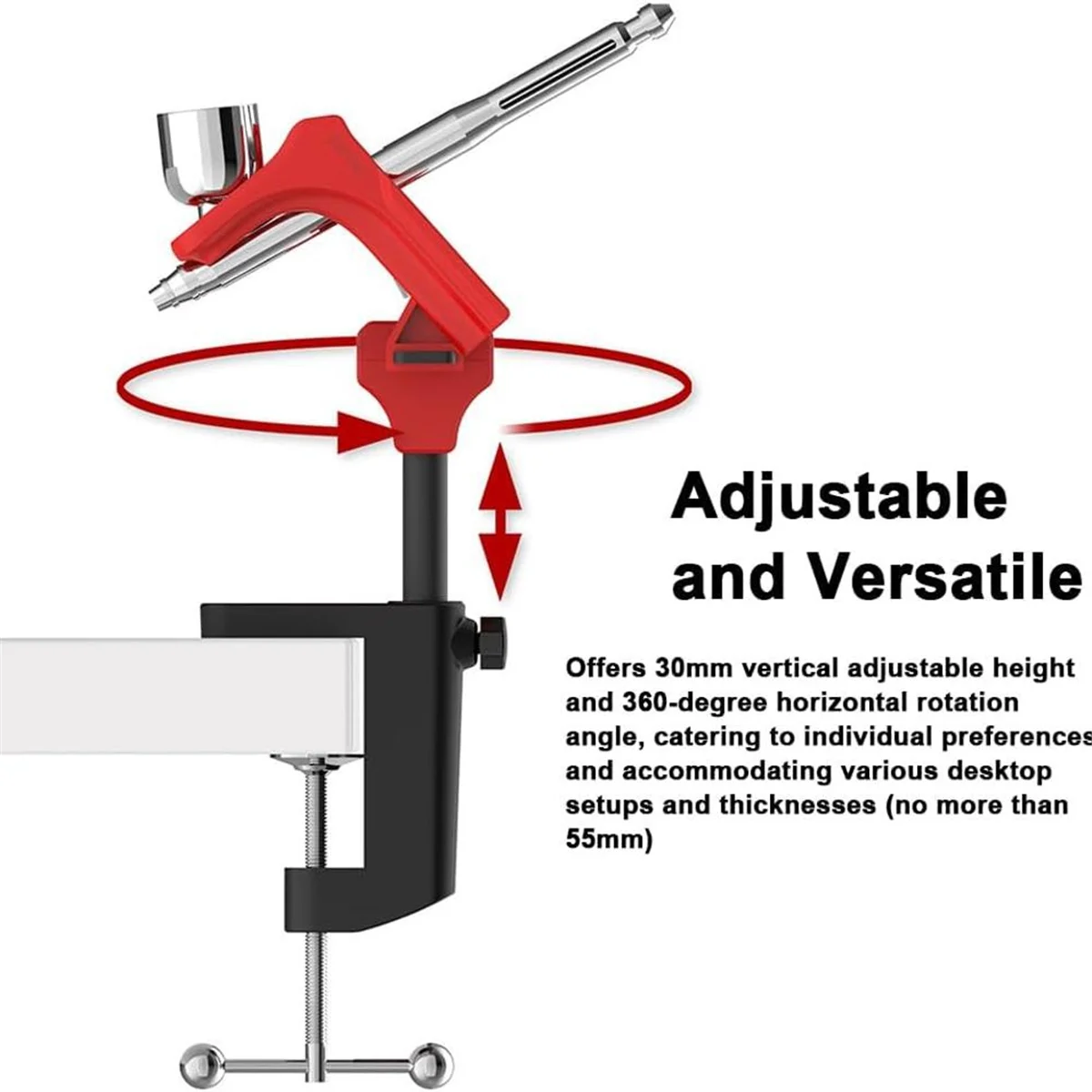 

A002 Быстросъемная подставка для аэрографа Быстросъемный держатель ручки для распыления 30 мм Регулируемое вращение для легкого и удобного использования