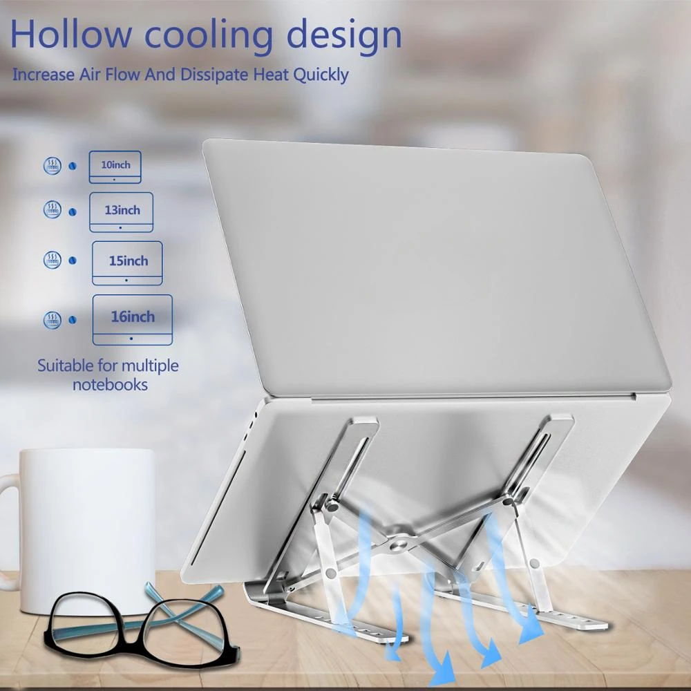 調整可能な折りたたみ式ラップトップスタンド,ポータブルスタンド,タブレット,デスクトップ,ラップトップアクセサリー