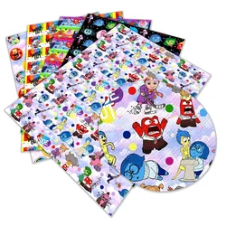 Hot Selling Disney Cute Inside Out 2 Cartoon Printed Faux Leather Sheets Vinyl Sheets DIY Earring Hair Bow Crafts Leather 12*8
