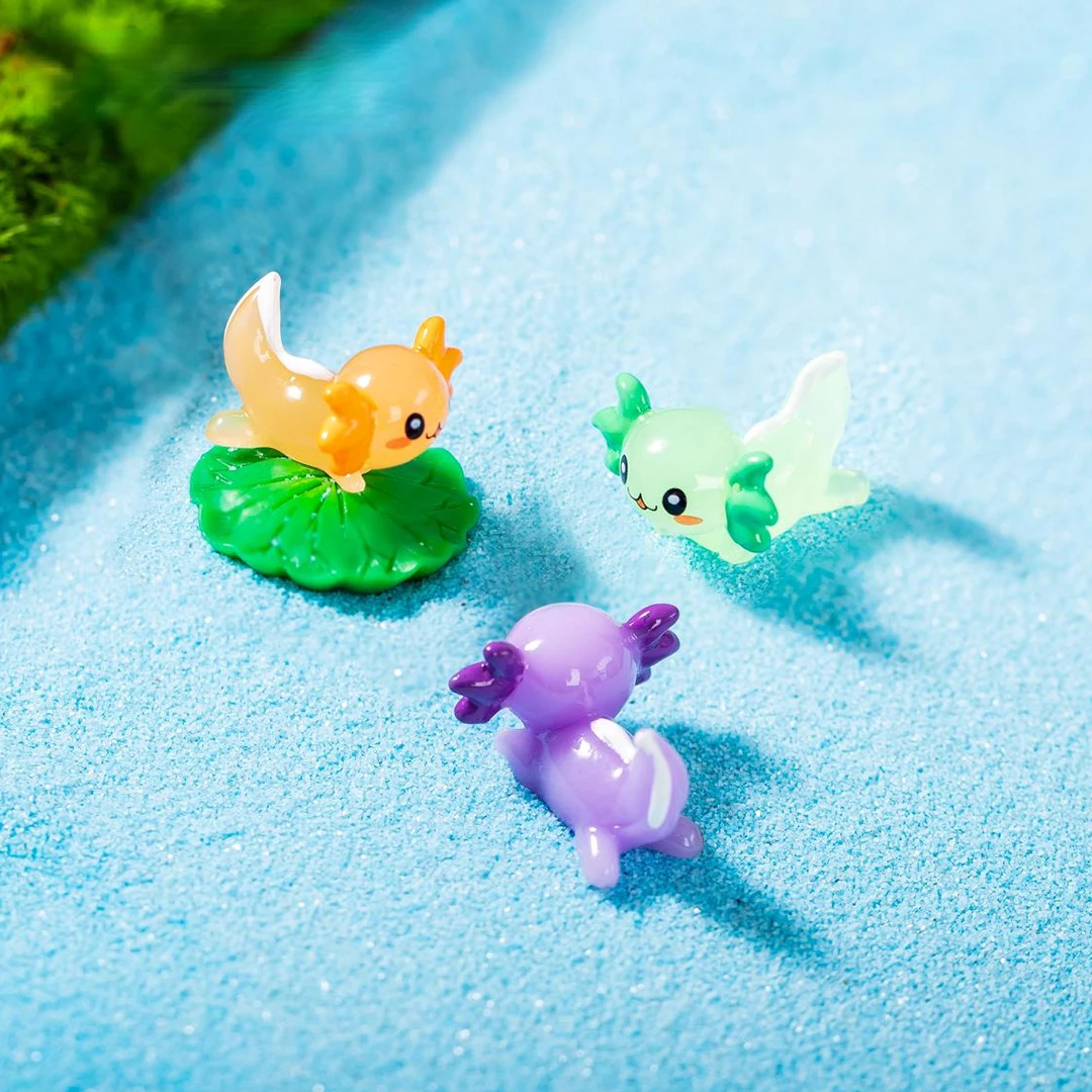 Ambystoma Miniatures Ambystoma Moss Micro Landscape, Axolotl bonito, DIY Fish Tank, Fairy Garden Decoração Acessórios, 10 Pcs, 20 Pcs, 50Pcs