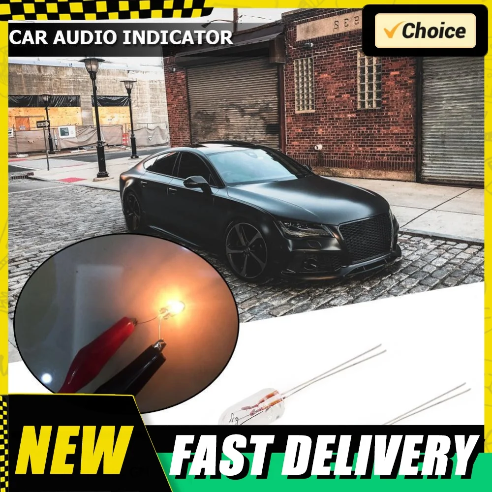 5pcs Car Audio Gear Indicator Light 14V 1.12W T5 Automobile Instrument Audio Gear Bulb Dashboard Yellow Light Car Part Ornaments