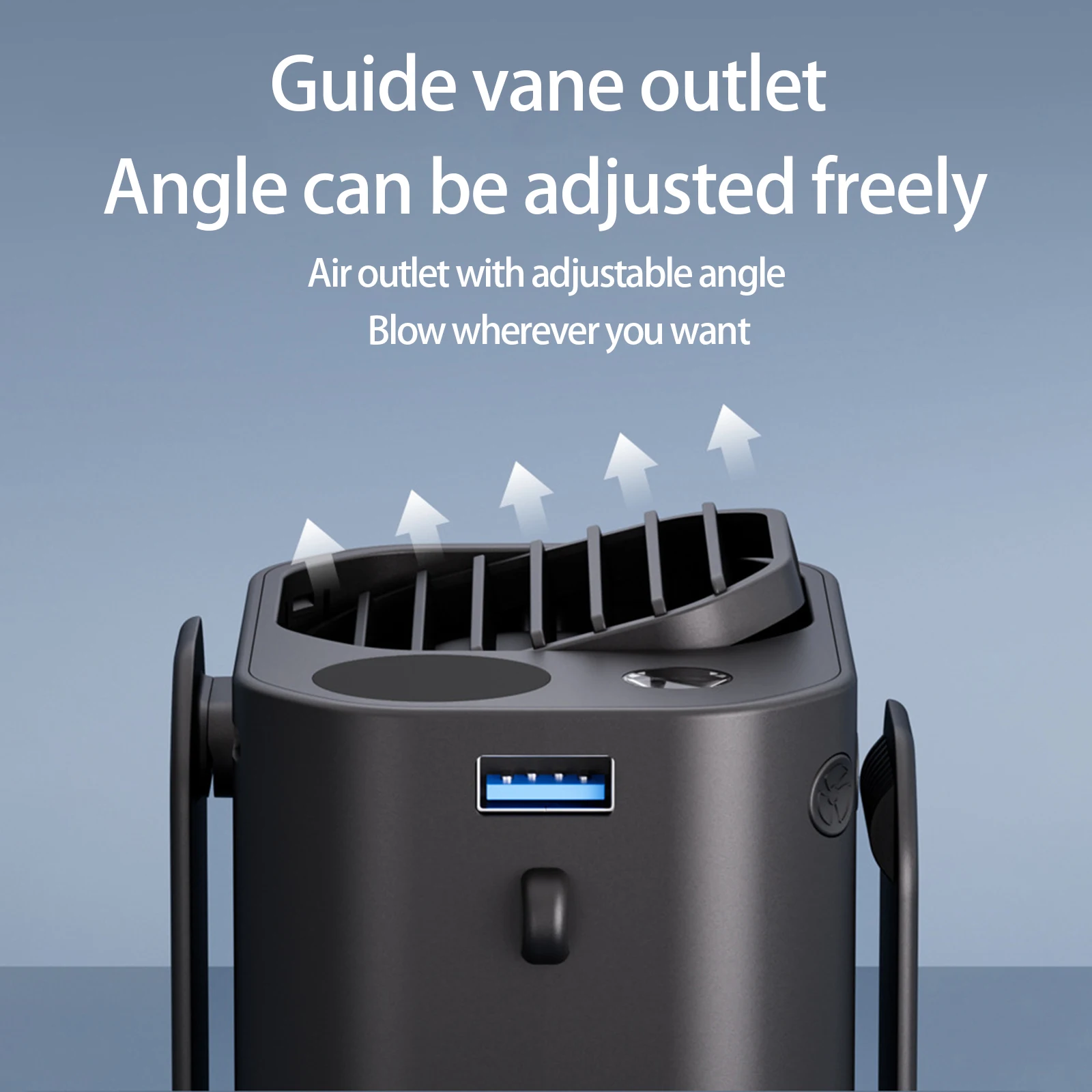 Kipas pinggang Meja 3 kecepatan, kipas gantung Bank daya dapat diatur, kipas pendingin meja untuk kantor luar ruangan berkebun Backpacking bekerja