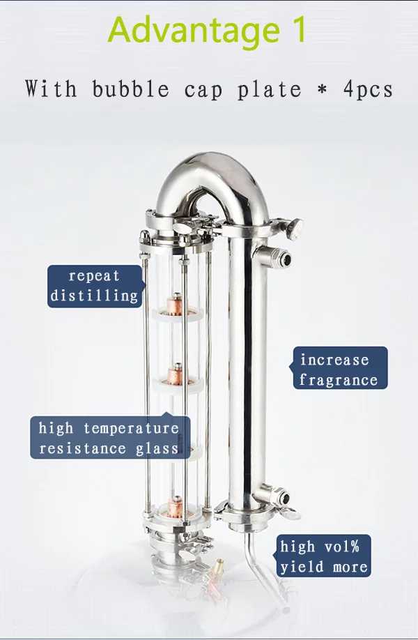 Imagem -03 - Destilador Elétrico 22l Álcool Fazendo Equipamentos Brandy Distilling Machine Vinho Cerveja Destilação Fermentação Pote Whisky Column