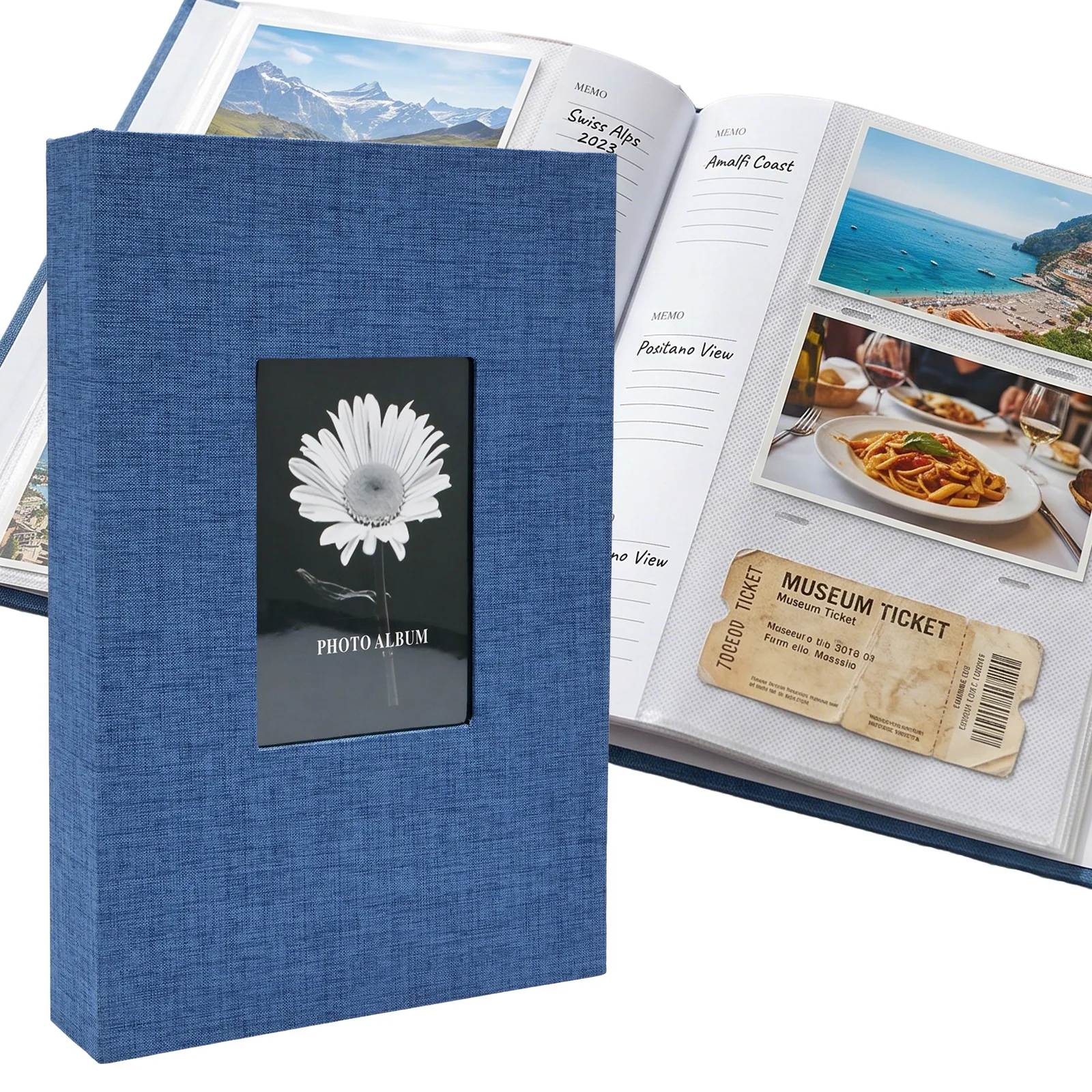 50-seitiges Leinen-Fotoalbum, großes Scrapbook mit 300 Taschen für 4x6 Fotos, Einsteckalbum für Erinnerungen, Hochzeit, Baby, Familie, Jubiläumsfotos