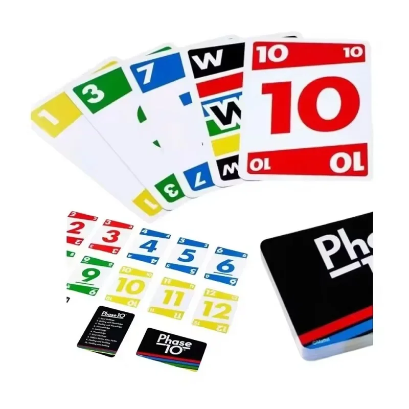 

Новые игры Phase 10 Card Game для семейной ночи с тематической графикой телешоу и специальной линейкой для 2-10 игроков