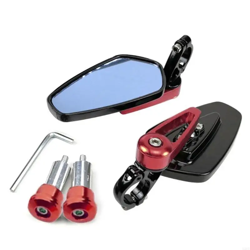 2x Motorcycle Mirror Handlebar Rearview Side Mirror Sports Car Reflector Mirrors H9EE