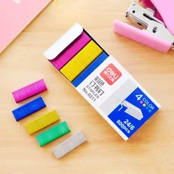 Colorful Stapler Book Staples Stitching Needle 1.2 cm Book Staples 800Pcs/box Office Stationery Supplies