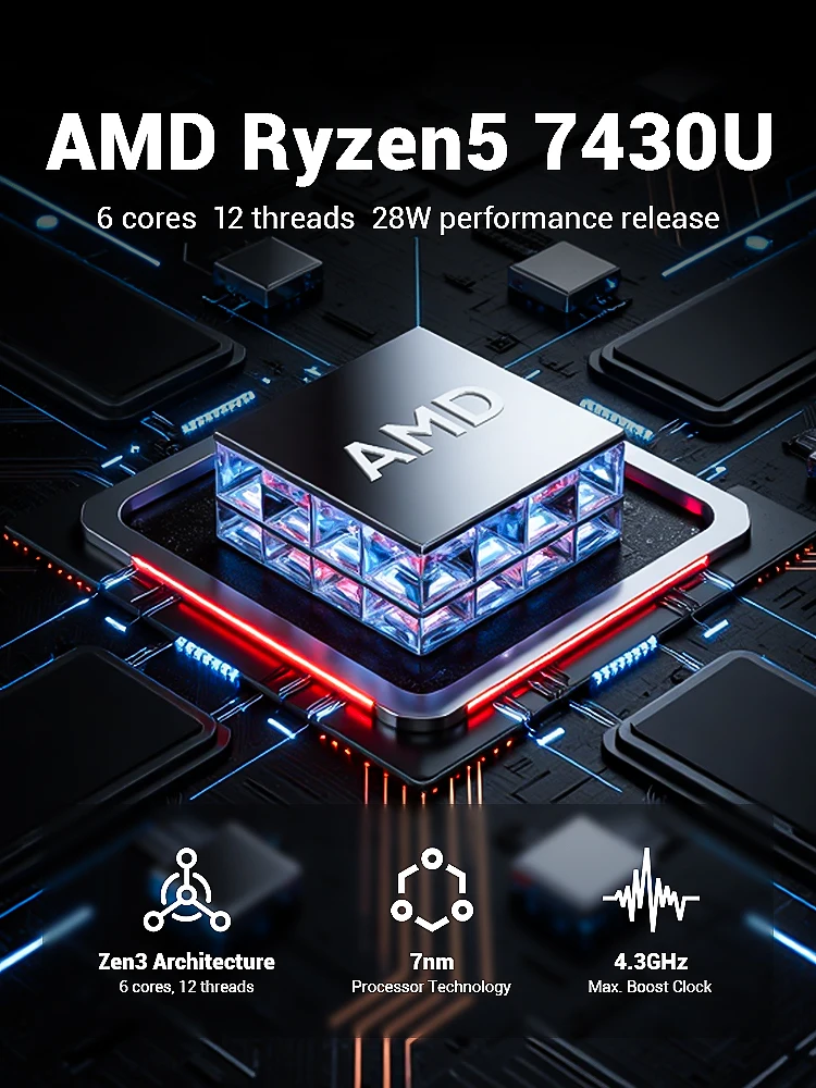 ไฟร์แบท AS1 แล็ปท็อปเอเอ็มดี ไรซ์นี่ย์ 5 7430u ซีพียู 15.6 นิ้ว 16GB RAM 512GB SSD น้ำหนักเบาคอมพิวเตอร์ธุรกิจโน้ตบุ๊ค Windows BT5.2 WiFi6