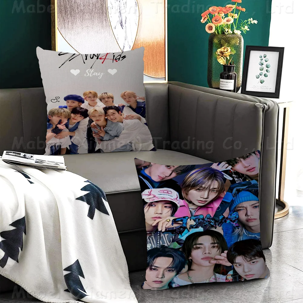 Kpop S-Stray Kids Pillow Cover Sofa Cushion Cover Home Room Decoration Children Gift