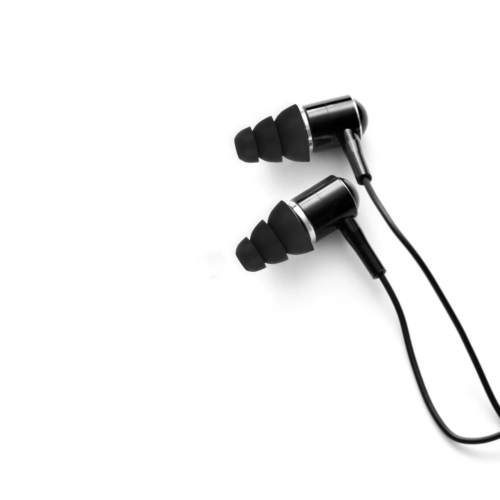 

Silicone Ear Tips 5 Pair 3-Layer In-Ear Earbud Covers Replacement For Mp3 Mp4 Cd Dvd Phone Noise Isolating Black L