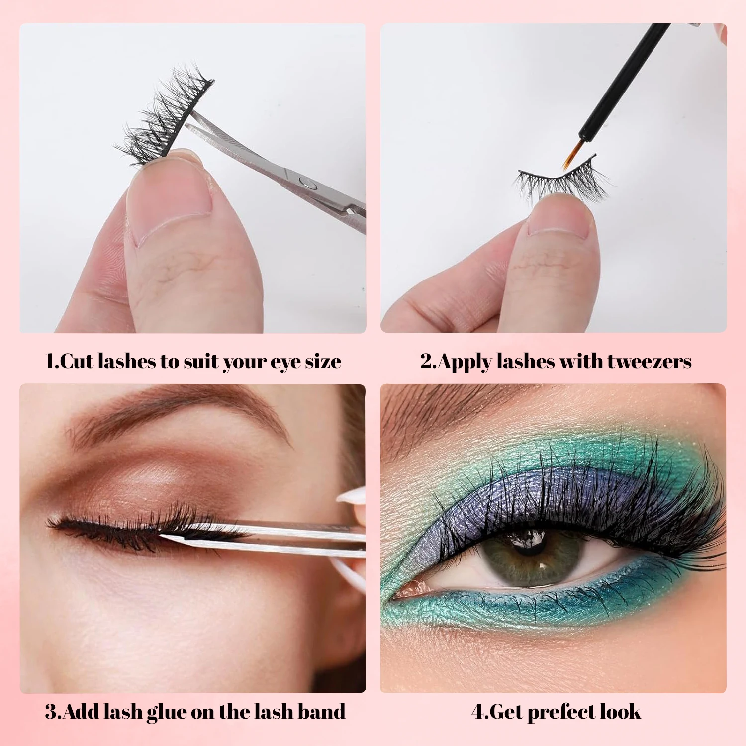 ขนตาครึ่ง,ลักษณะธรรมชาติ,ขนตาปลอม Wispy ขนตาแมว 3D Curly นุ่ม 18 มม.Fluffy Mink Eyelashes 10 คู่