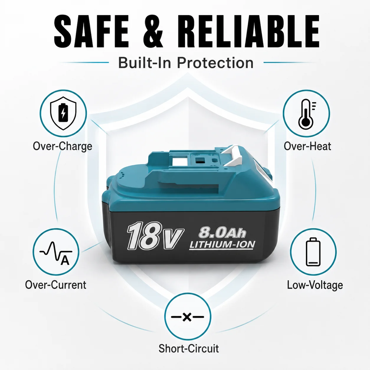 18V 8.0Ahchargeable Battery 18V 6.0Ah Replacement Battery BL1860 BL1850 BL1860B DDF487