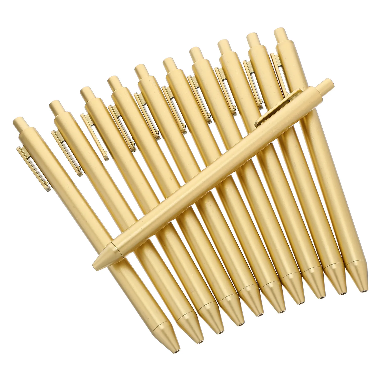 

30Pcs Press Type Decorative Ballpoint Pen Gold Clip Slim Business Office Writing Pens Employee Gift Smooth Ink Retractable