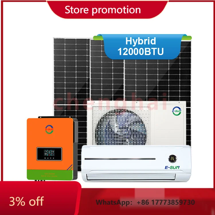

CHKJ for Esun 12v48v Dc Solar Air Conditioner 12000 Btu for Tiny Homes and Cabins Set Quiet Panel Best Battery Air