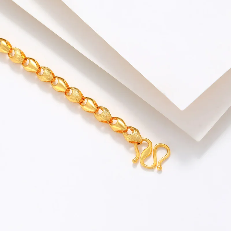 Neck Jewelry AU750 Boss Chain 9999 Real Gold Necklace Round Bead 18K chain Sleek Rock for men and women