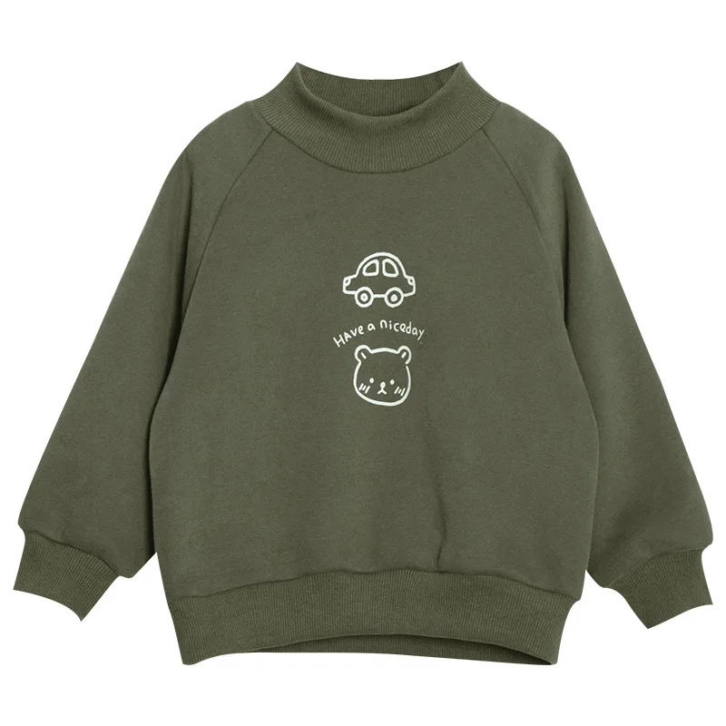 Kids clothes 2024 Winter Children\'s Baby thicken warm high collar sweatshirts Boys Girls loose Hoodies 2-7Y