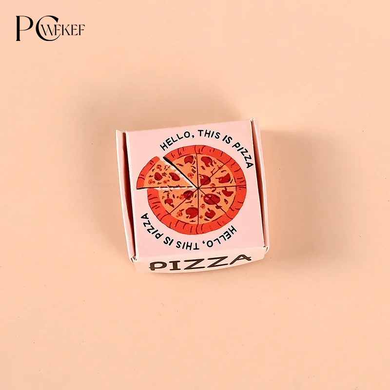 6 Stück Puppenhaus Miniatur Pizza oder Verpackung Box Modell Küche Essen Dekor Spielzeug Puppenhaus Zubehör