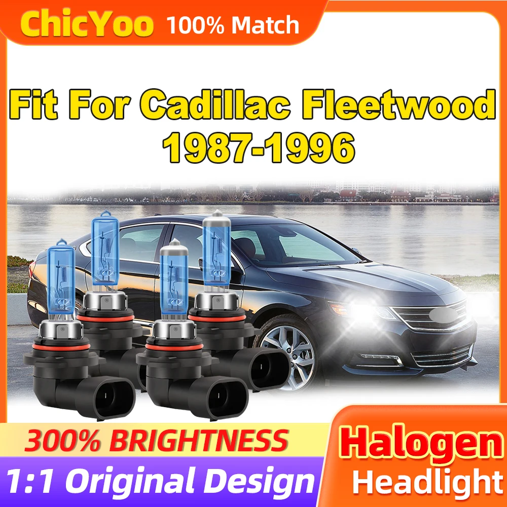 Fit For Cadillac Fleetwood 1987-1992 1993 1994 1995 1996 24000LM Halogen Lights 200W High Power Auto Headlamp Bulbs 12V 6500K