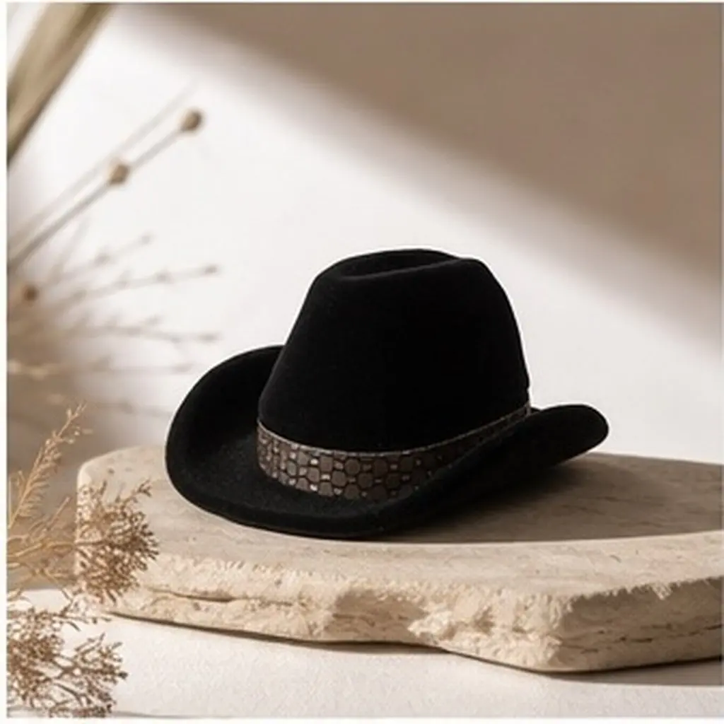 4pcs Cowboy Hat Boxes – Wedding Ring Holder, Jewelry Storage Box Set