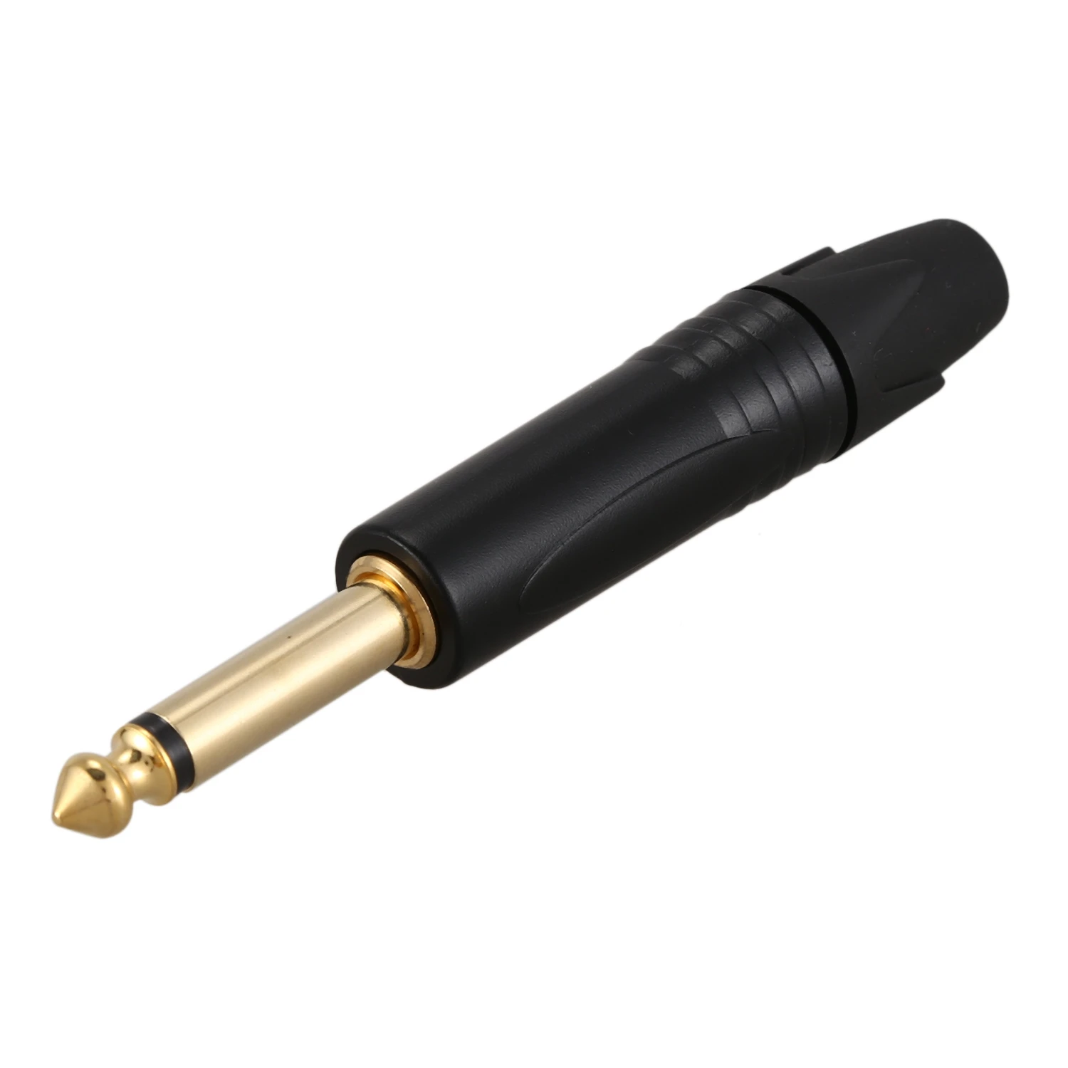 Imagem -04 - Mono Gold Plating Plug Pólo 635 mm 65 mm Jack Estéreo Preto 10 Pcs Profissional