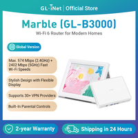 GL.iNet Marble (GL-B3000) Wireless WiFi 6 Router, Wall-Mountable, Dual-Band AX3000, 3 Gigabit Ethernet Ports