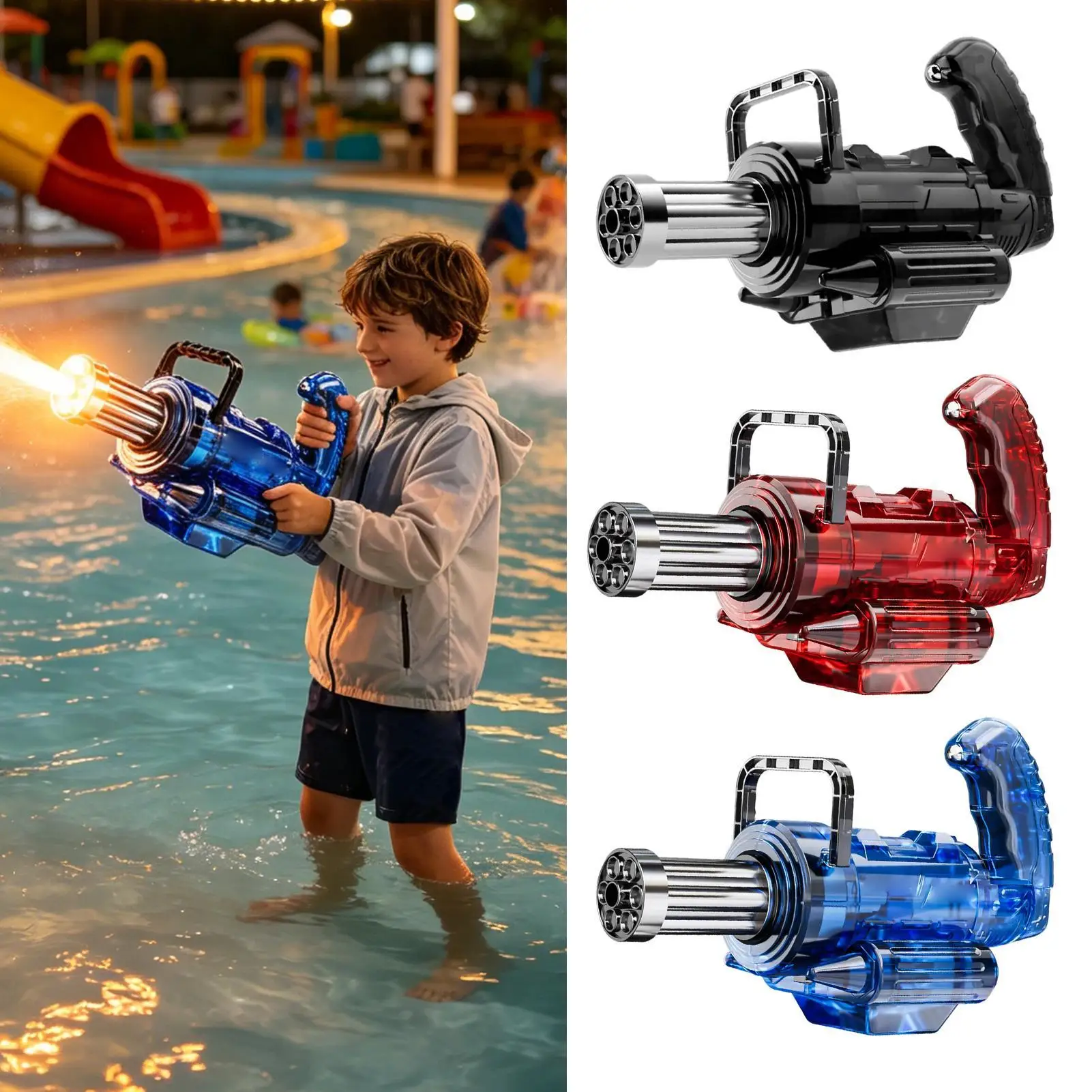 Water Squirter For Kids Waterproof Fun Electric Squirter With Light Water Spray Toy For Summer Outdoor Backyard Garden Beach
