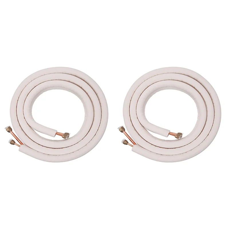 

2 Pcs 3Meter Air Conditioner Pair Coil Tube 1/4In 3/8In Insulated Aluminum Wire Set Air Conditioner Parts Refrigerant Tub