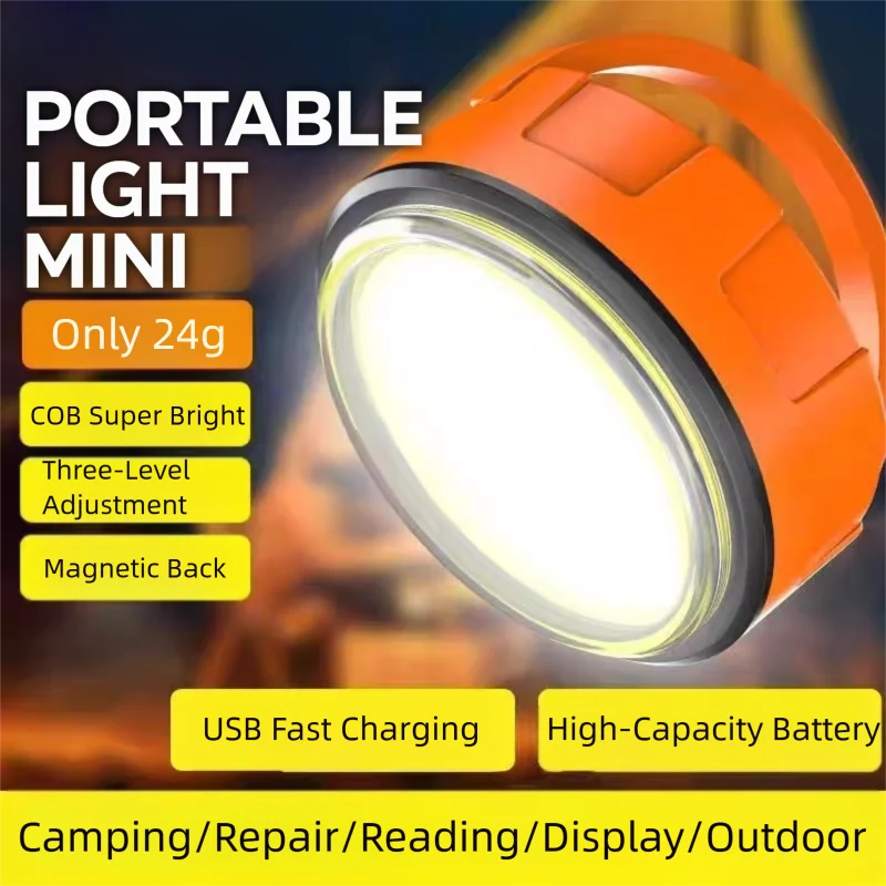 

Магнитный светильник для кемпинга 3 в 1, перезаряжаемый через USB внешний аккумулятор, портативный регулируемый на 360° фонарь для уличной садовой палатки, аварийная ситуация