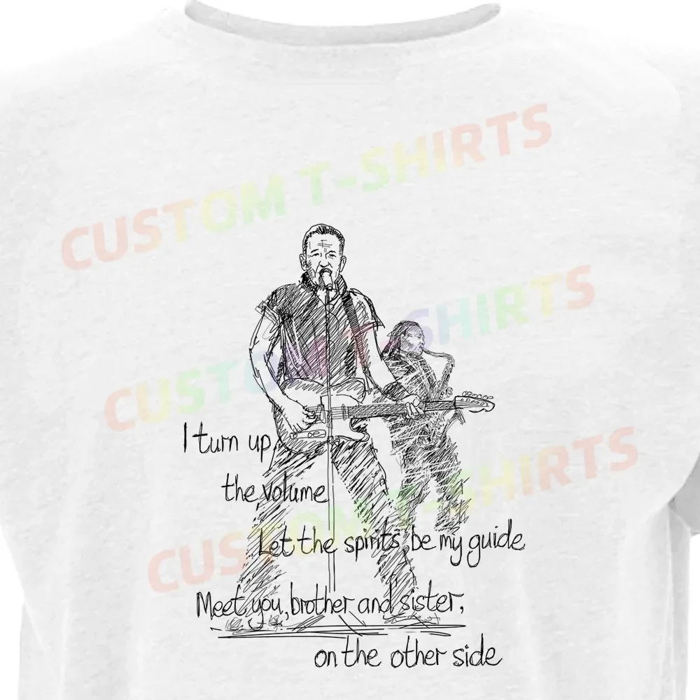 

197 42_Bruce_Springsteen_–_Ghosts Fans' comic-style hand-drawn pattern T-shirts for both men and women in summer