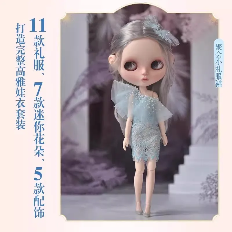 Haute Couture Handmade Wardrobe Doll Senior Dress Design and Production Book Blythe, OB24 Party Dress Wedding Dresses