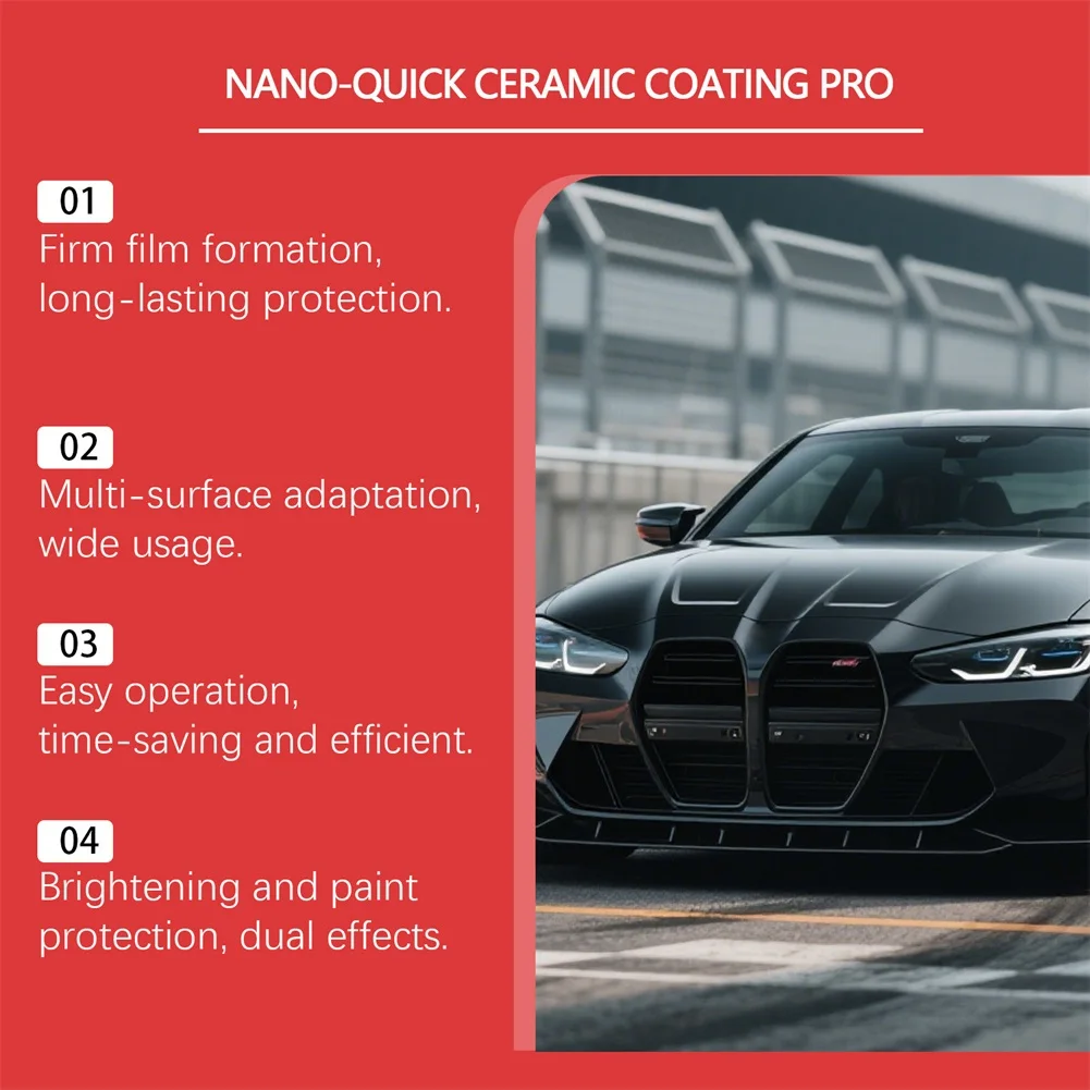 100ML Nano-Quick Keramikbeschichtung Hochglanz-Finish Autobeschichtung Entfernt Leichte Kratzer Autopflege Detailing Poliermittel – Detail 5