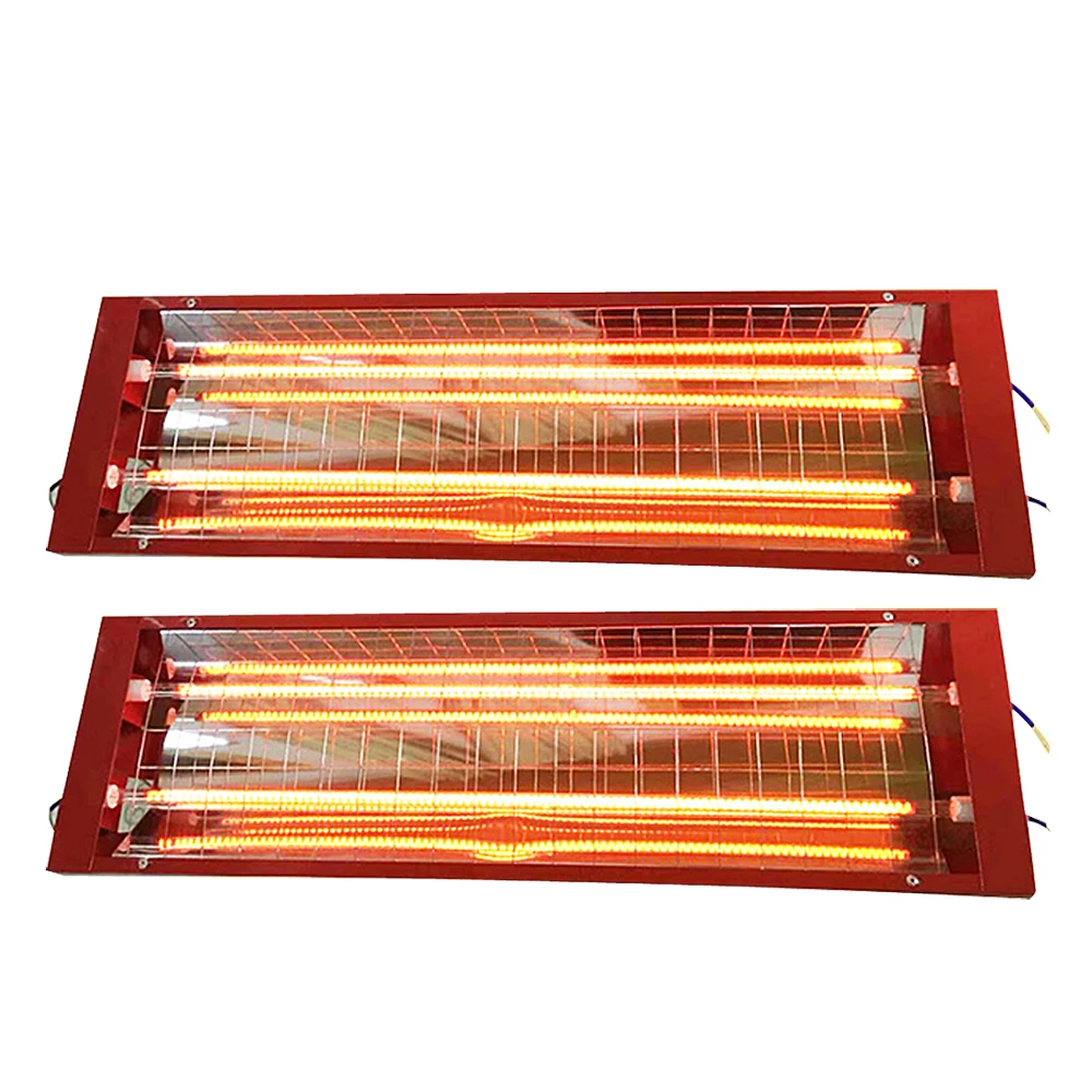 2 Stuks 2000W Spray Bakcabine Infrarood Verf Uitharding Lamp Rood Licht Auto Verwarming Droger