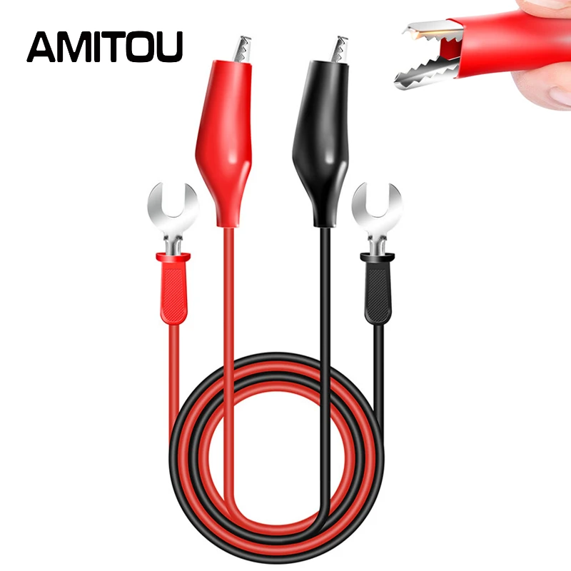 AMITOU PT2060 U-shaped Alligator Clip Connection Line 1000V Insert Connector Test Cable For Digital Multimeter Megohmmeter Line