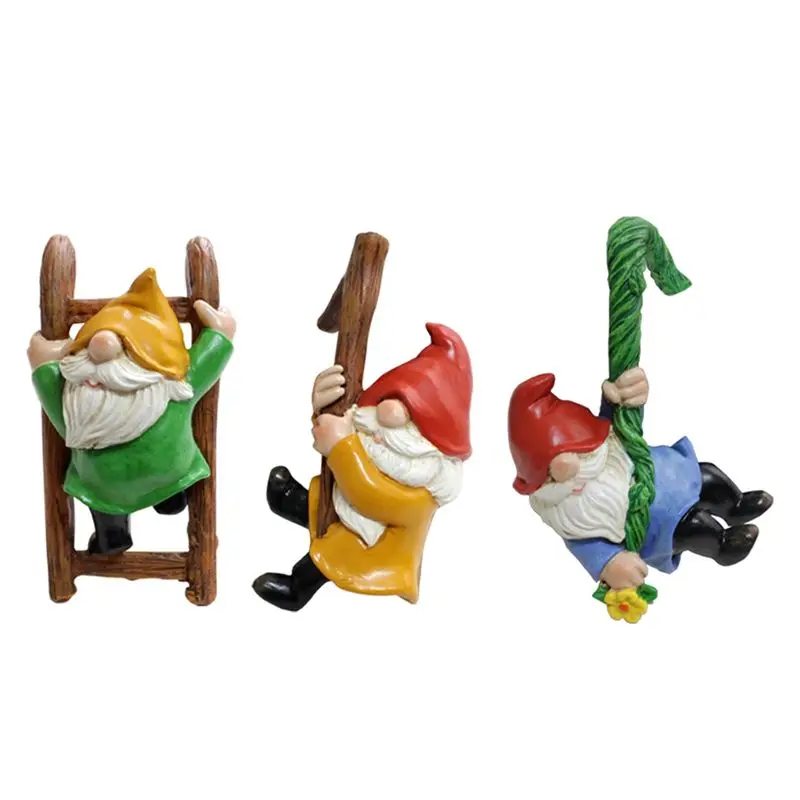 

WORTHOWN-Fairy Garden Accessories Garden Gnome Miniatures Dwarfs Statue For Fairy Garden,Home Decoration 3Piece