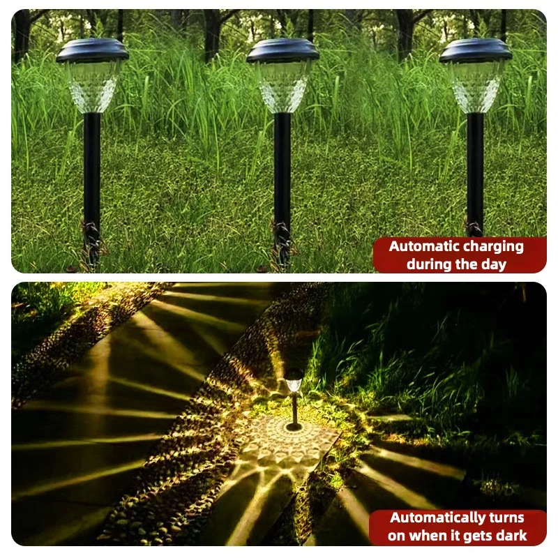 6 個ソーラーガーデン街路灯屋外防水芝生地面挿入風景ガーデンパス芝生ライト太陽光発電 LED ライト