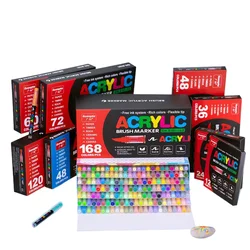 100-168 Colors GuangNa Acrylic Markers Soft Head Painted for Wood Ceramic Festival DIY Box Gfit Marker Set Festival Art Supply