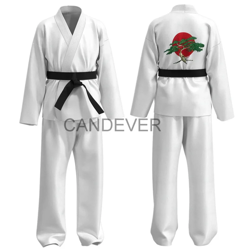 El chico de Karate Daniel LaRusso Johnny Lawrence uniforme de Karate negro diadema Cobra Kai disfraz de Cosplay para niños adultos hombres