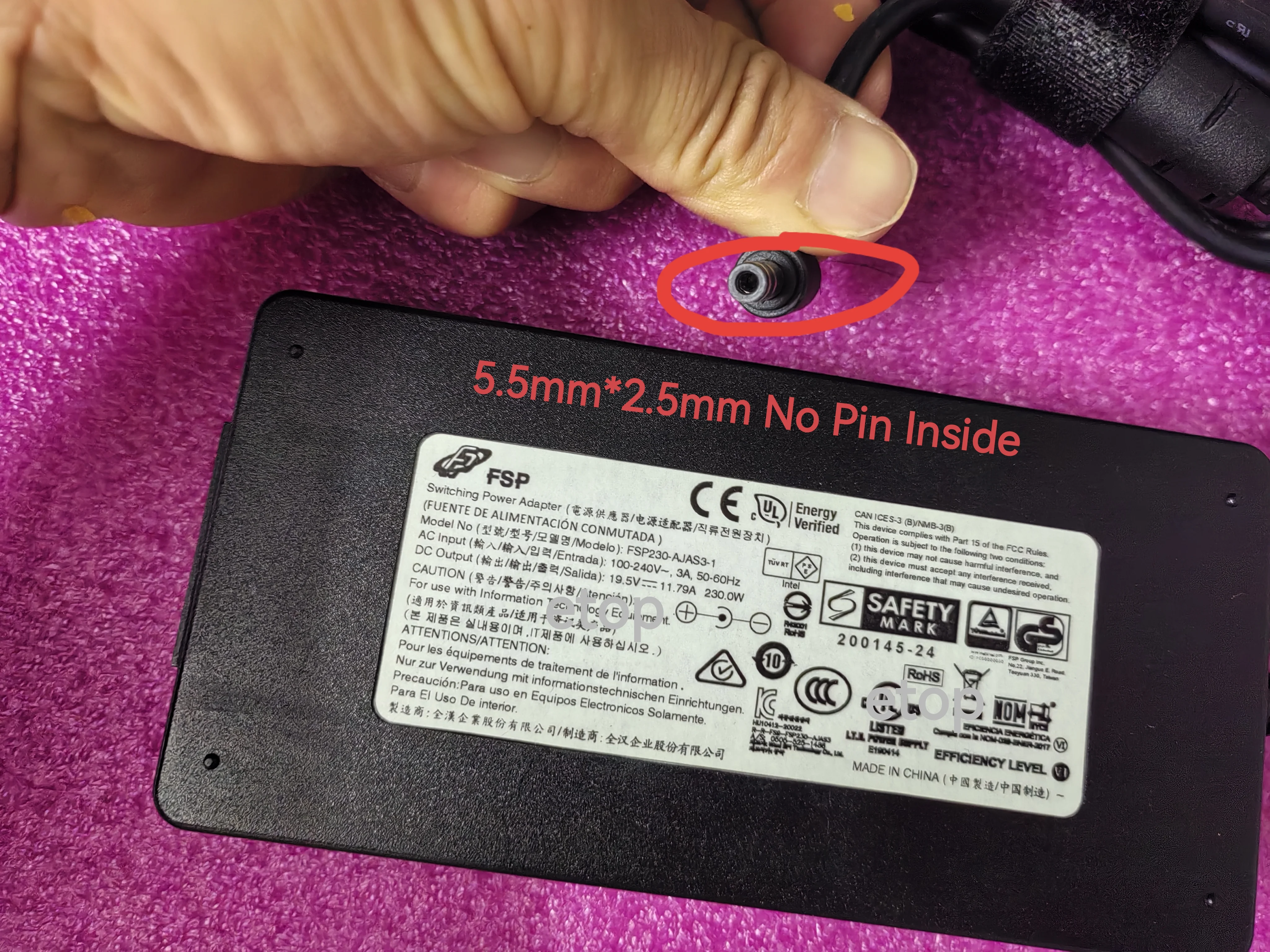 OEM FSP 19.5V 11.79A 230W FSP230-AJAS3-1 5.5mm*2.5mm AC Adapter KC HU10412-20022 For Skytech Gaming Lumi RTX4060 Laptop
