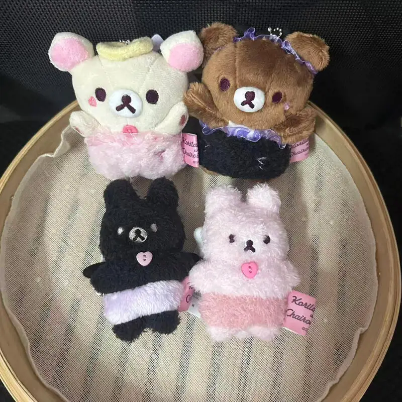 Kawaii Halloween Little Devil Rilakkuma White Bear Strawberry Pink Rabbit Lovely Plush Doll Small Pendant Cute Toy Keychain Gift