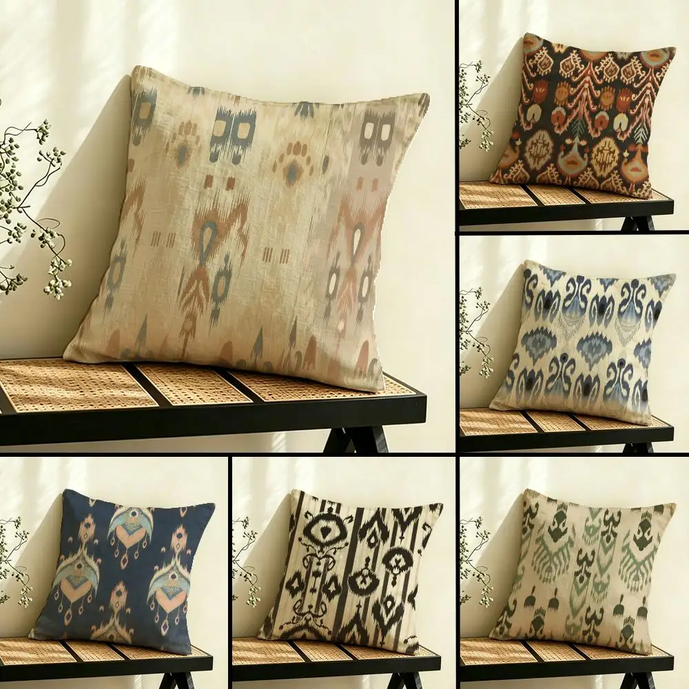 Capa de almofada com padrão P-Atles, capa de almofada de linho dupla face, capa de almofada para sofá, decoração para casa em vários tamanhos