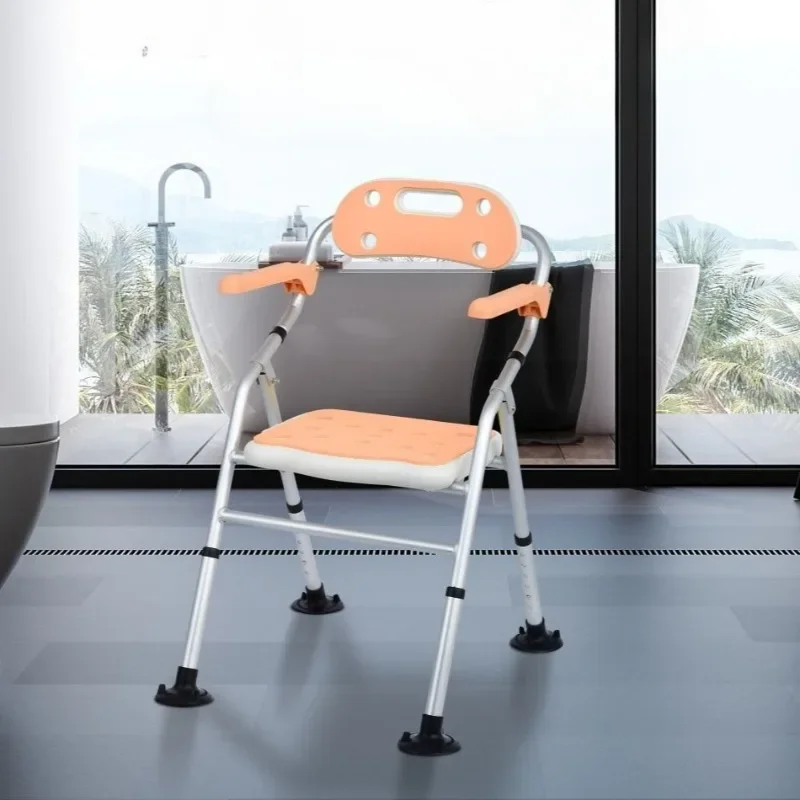 Foldable Bathroom Chairs with Adjustable Armrests,330.7 Lbs Capacity, Lightweight Shower Seat, Disability Aids Handicapped Chair