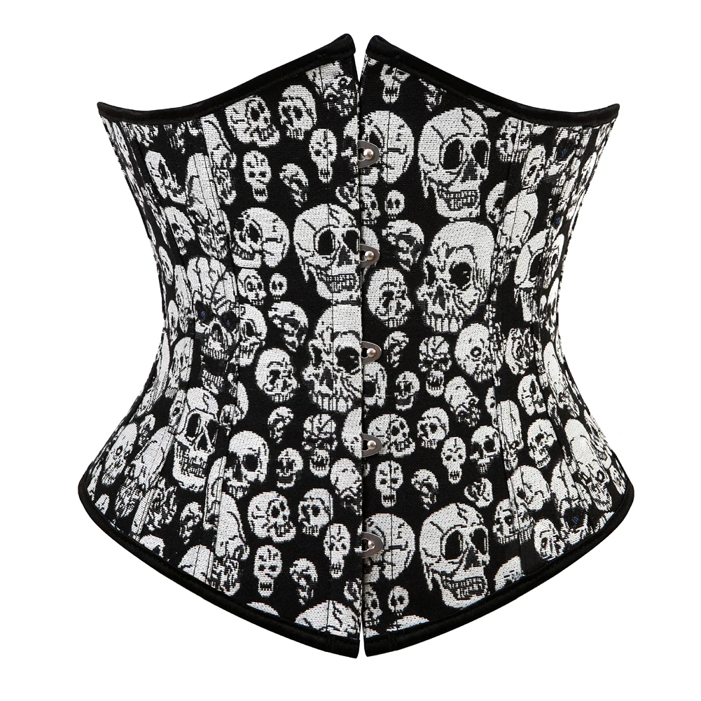 

Steampunk Underbust Corset Women Gothic Skull Print Corsets Bustiers Waist Cincher Body Shaper Lingerie Top Plus Size Korsett