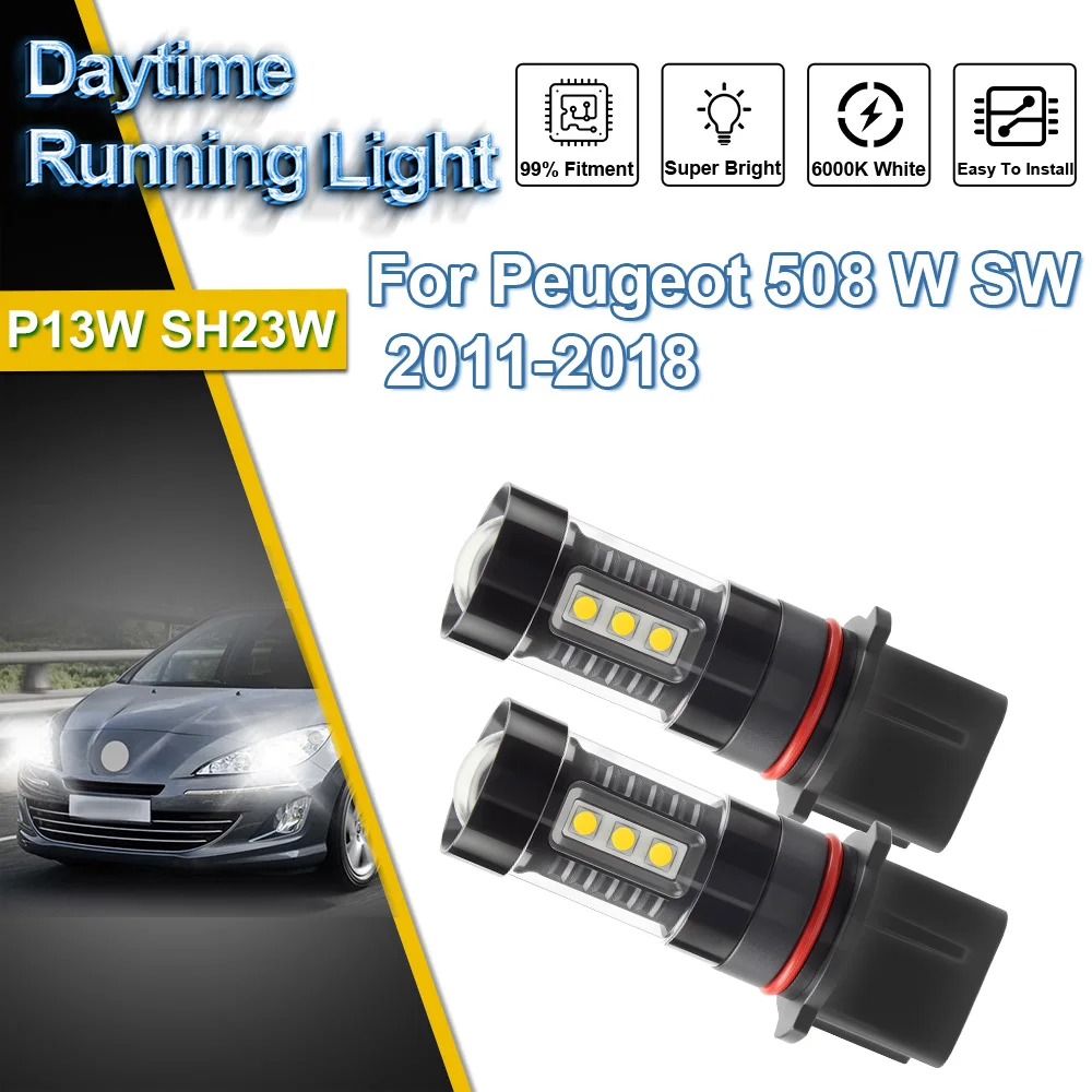 

Мини-мигающие светодиодные дневные ходовые огни для Peugeot 508 W SW 2011 2012 2013-2018, высокое качество, супер яркий, простой в установке DRL