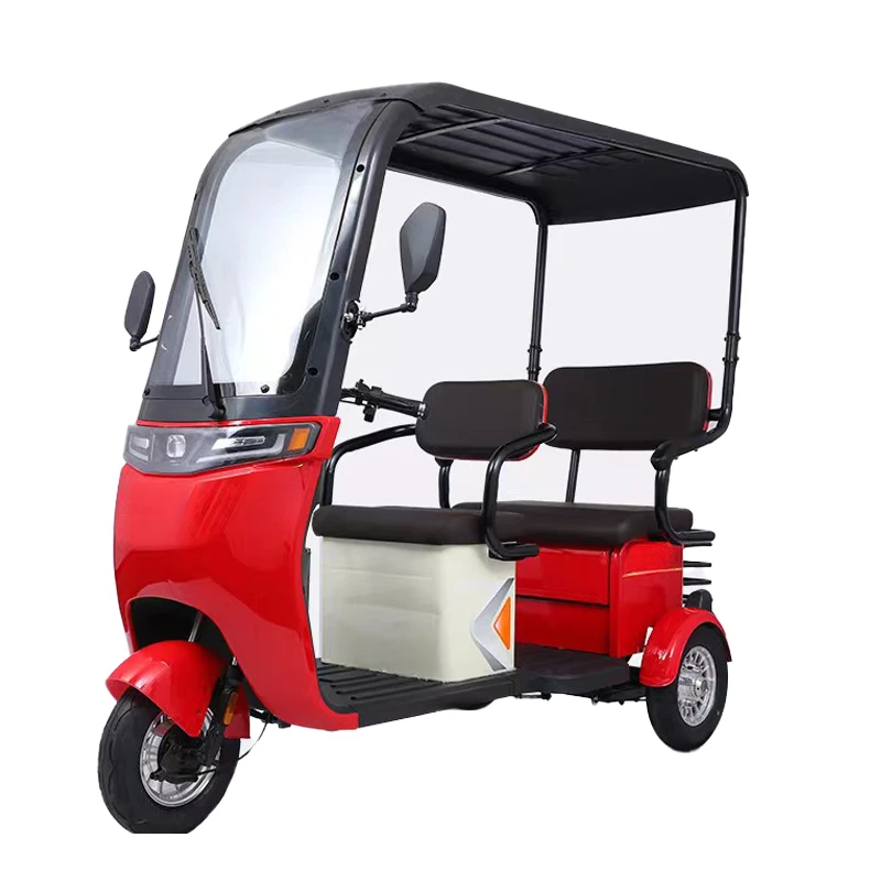 Tricycles électriques Amazon à 3 roues fermées, moto AINC avec siège passager, voiture à batterie de pousse-pousse pour handicapés, 2024