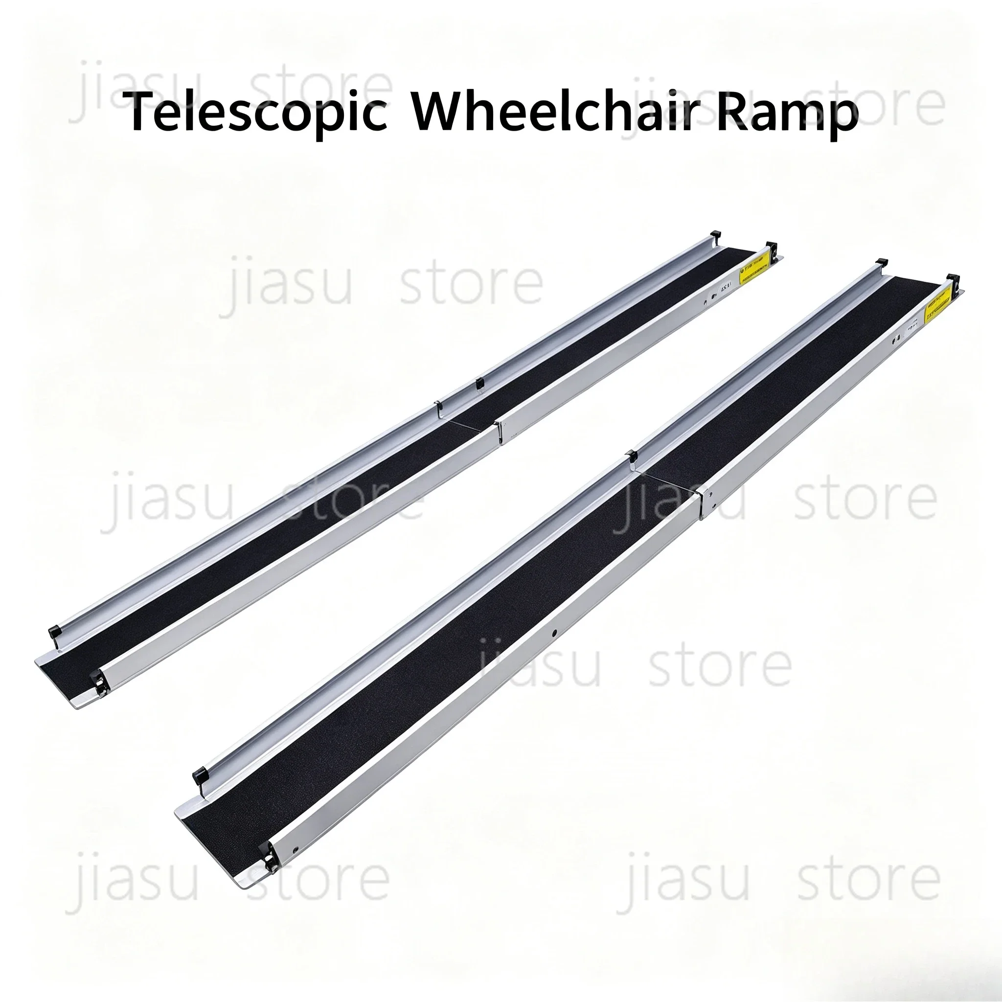 Portable Retractable Aluminum Wheelchair Ramp, Anti-slip Stair Climbing Barrier-free Aid for Wheelchairs & Mobility Scooters