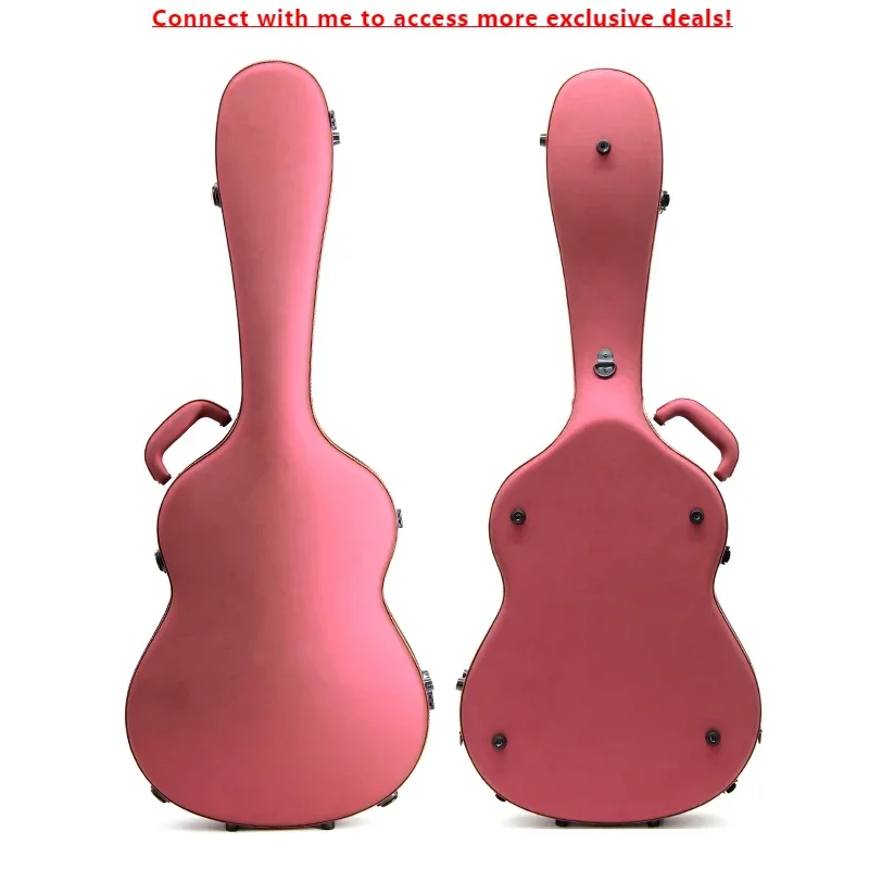 

RM Factory Direct Sales Custom Waterproof Shockproof Matte PVC Leather Fiberglass Instrument Case Classical Guitar Case